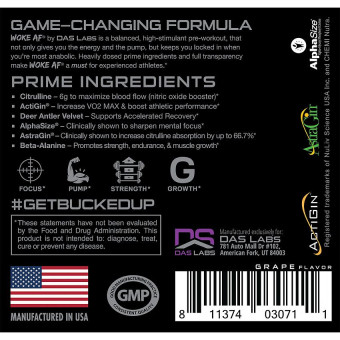 Woke AF Pre-Workout Grape (30 serv)