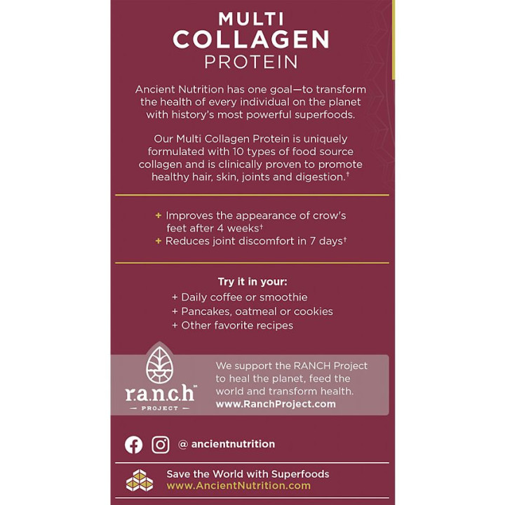 AN Multi Collagen Protein Powder Unflavored (24 serv)