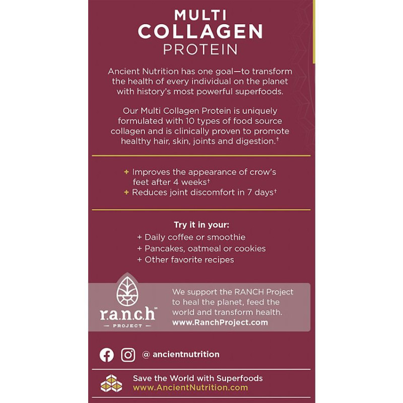 AN Multi Collagen Protein Powder Unflavored (24 serv)