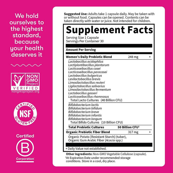 Dr Formulated Once Daily Women Probiotic 50 Bill (30 veg cap)