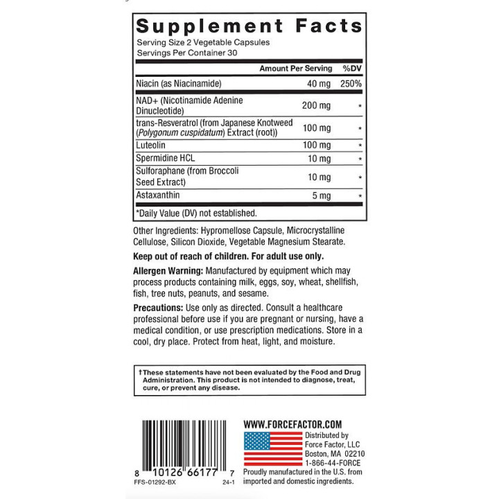 Force Factor NAD+ Longevity Complex (60 cap)