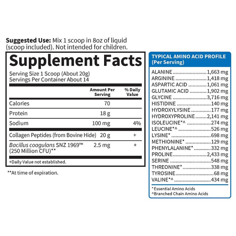 Grass Fed Collagen Peptides Powder 20g Unflavored (14 serv)