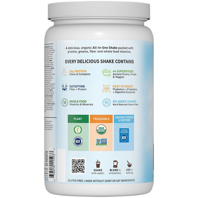 Raw Meal Organic Shake Replacement Chocolate (28 serv) 2 lb