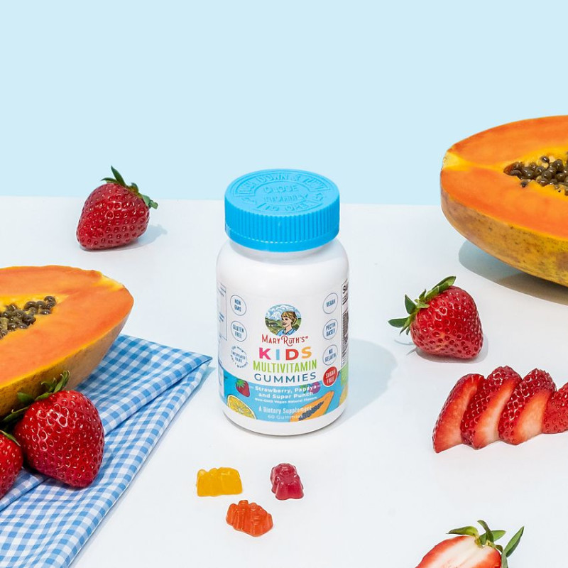 MaryRuths Kids Multivitamin Gummies Strawberry, Papaya, Punch (60 gummies)