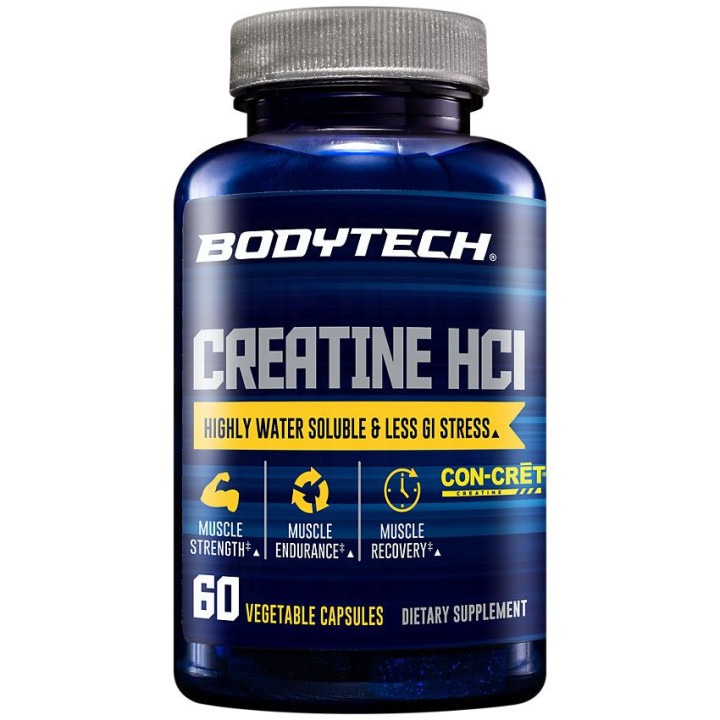 BodyTech Creatine HCL Highly Water Solube and Bioavailable (60 caps)