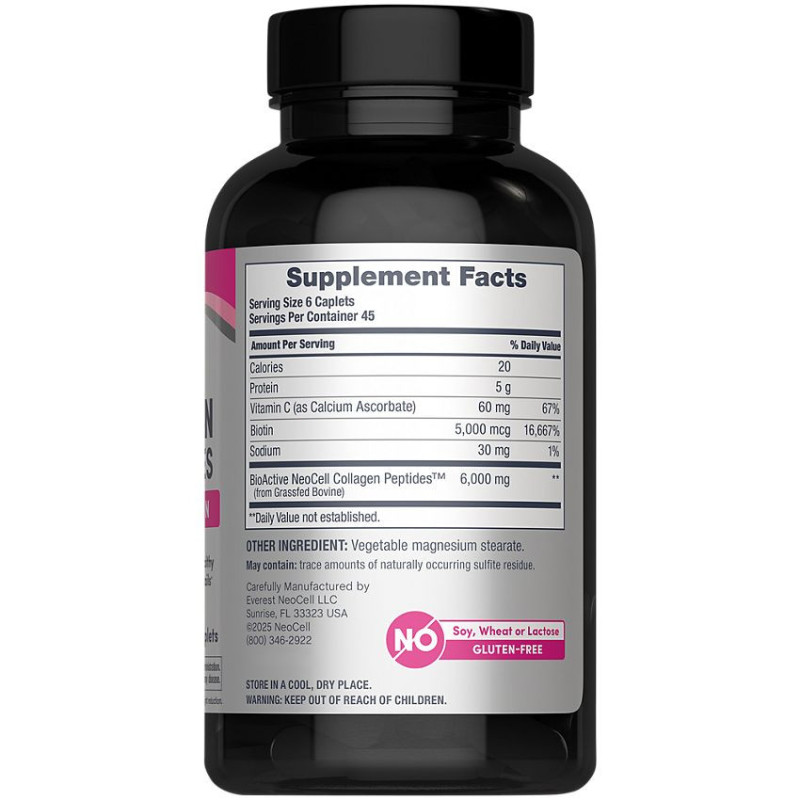 Grassfed Collagen Peptides + Vitamin C & Biotin (270 caplets)