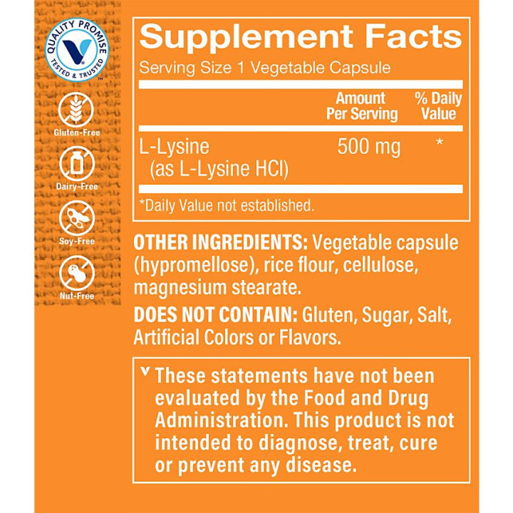 L-Lysine 500 mg (100 cap)