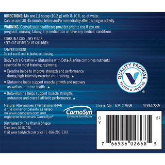 Bodytech Creatine + Glutamine Unflavored (30 serv)