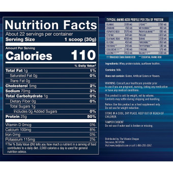 Whey Protein Isolate Unflavored (22 serv) 1.5 lb