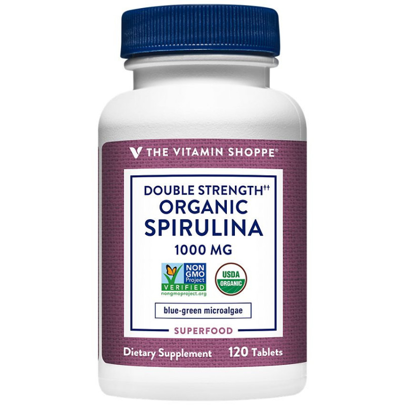 Double Strength Organic Spirulina 1,000 mg (120 tab)