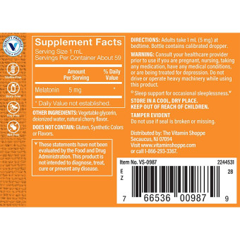 Liquid Melatonin 5 mg Cherry (1 fl. oz)
