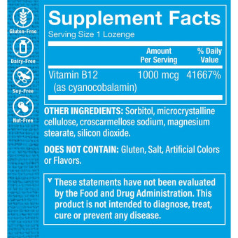 Vitamina B12 1000 mcg (300 Sublingual)