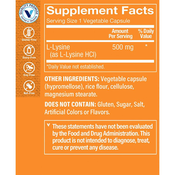 L-Lysine 500 mg (300 cap)
