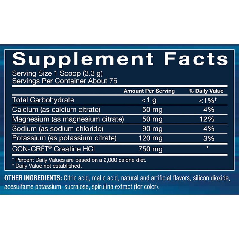 Creatine HCl 750 mg with Electrolytes Rocket Pop (75 serv)