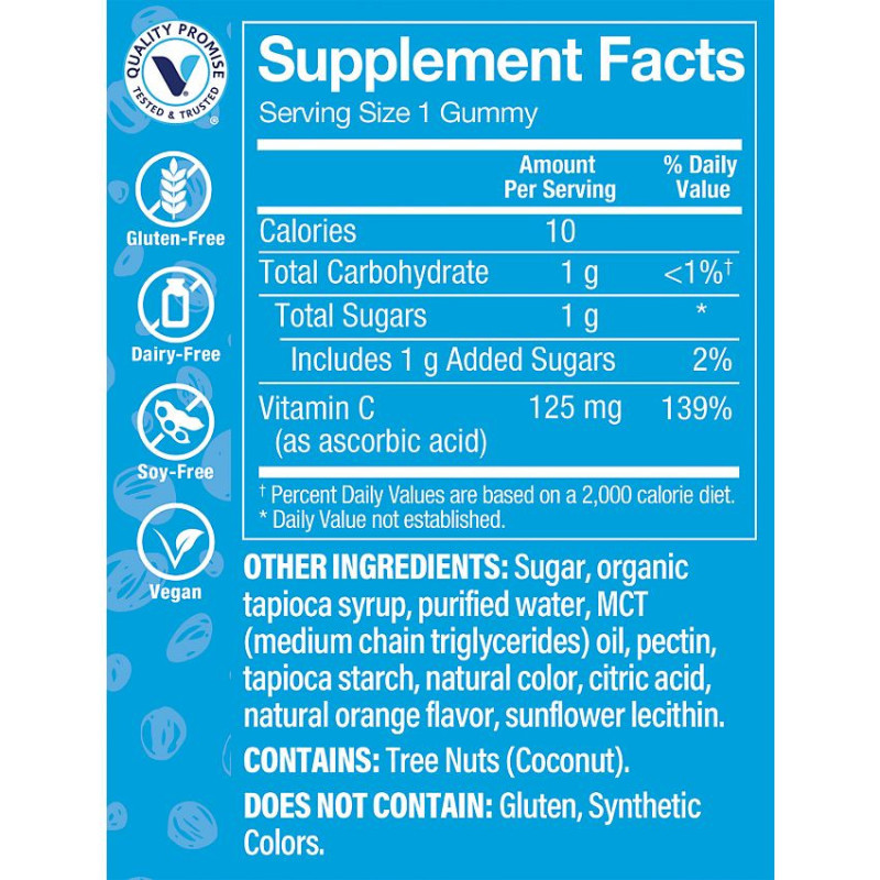 Children s Vitamin C Gummies 125 mg Orange (90 gomitas)