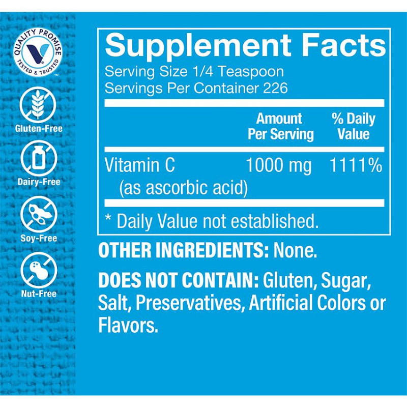 Vitamina C En Polvo 1000 mg (226 serv)