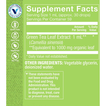 Green Tea Extract Organic Alcohol Free 1000 mg (2 fl oz)