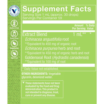 Echinacea Goldenseal Extract Organic Alcohol Free (2 fl oz)