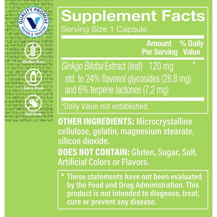 Ginkgo Biloba Extract 120 mg (120 cap)