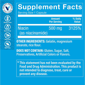 Niacinamide Vitamina B3 500 mg (100 cap)