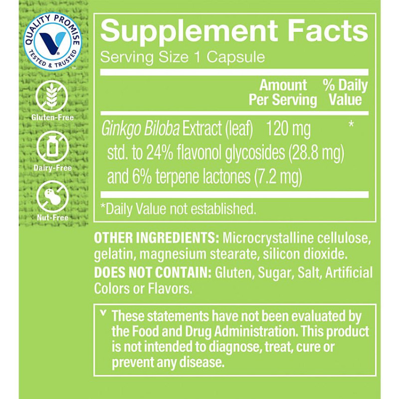 Ginkgo Biloba Extract 120 mg (60 cap)