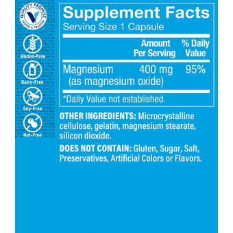 Magnesium Oxide 400 mg (200 cap)