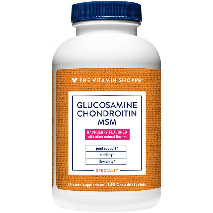 Glucosamine, Chondroitin, & MSM Raspberry (120 Chewable Tablets)