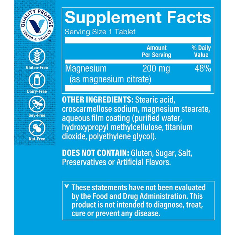 Magnesio - Citrato de Magnesio 200 mg (100 tab)