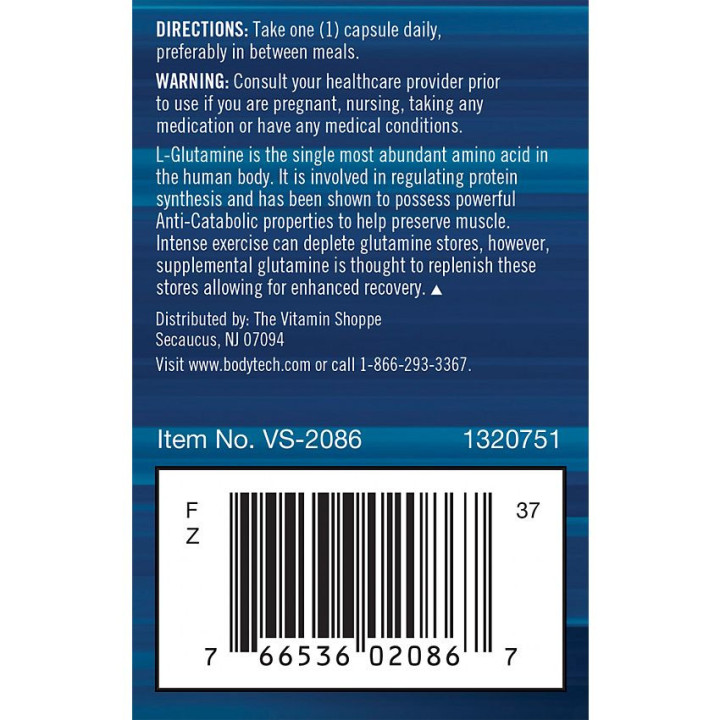 Bodytech L-Glutamine 500 mg (100 cap)