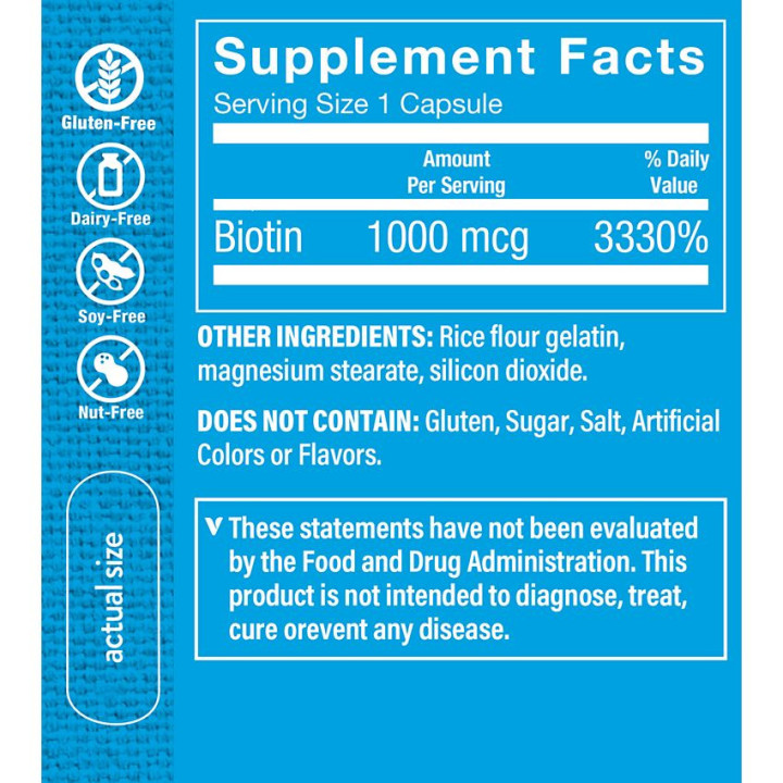 Biotin 1 mg (100 cap)