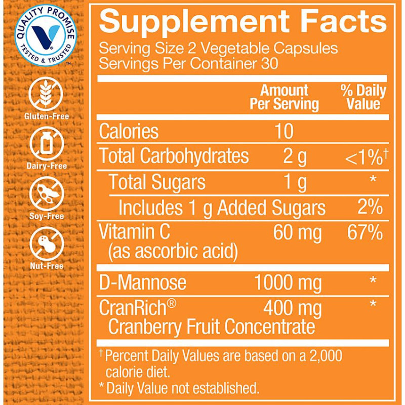 Cranberry w/ D-Mannose (60 veg cap)