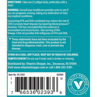 Omega-3 Fish Oil EPA DHA 840 mg (60 soft)