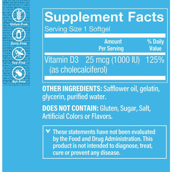 Vitamina D3 1000 UI (200 soft)