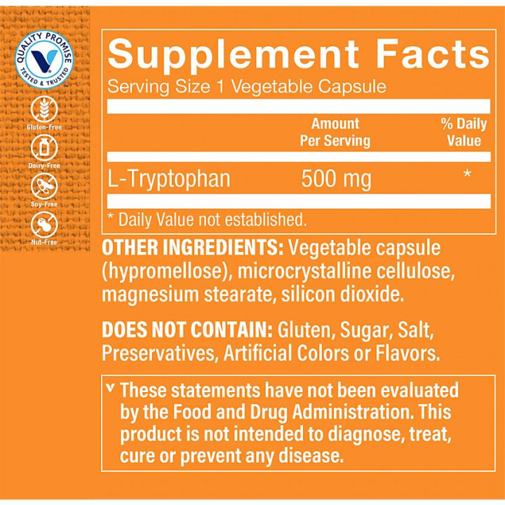 L-Tryptophan 500 mg (60 veg cap)