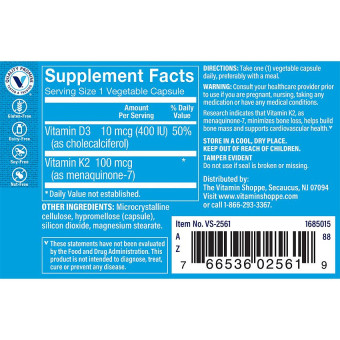 Vitamina K2 100 mcg (60 veg cap)