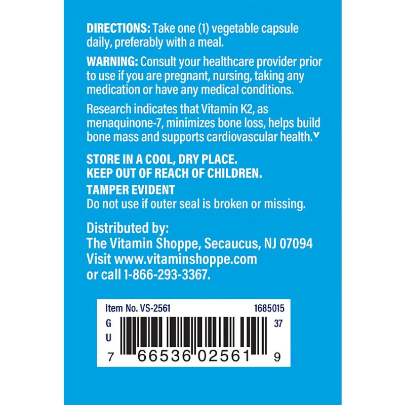 Vitamina K2 100 mcg (60 veg cap)
