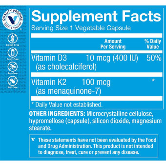 Vitamina K2 100 mcg (90 veg cap)