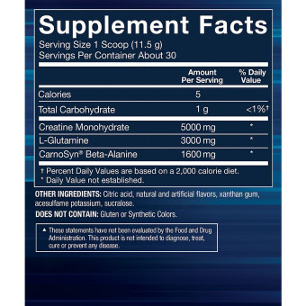 Creatine + Glutamine Fruit Punch (31 serv)