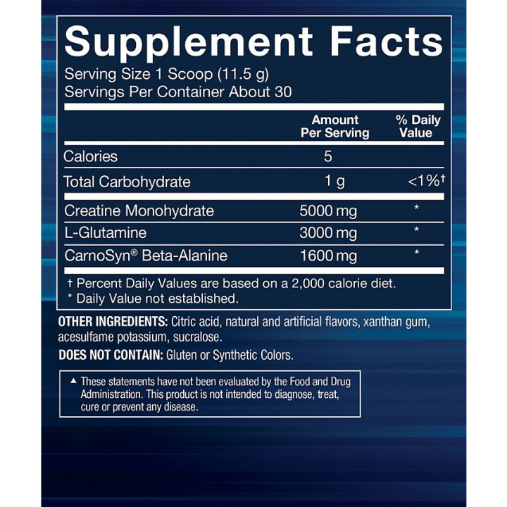 Creatine + Glutamine Fruit Punch (31 serv)