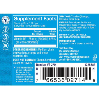 Liquid Vitamina D3 5000 UI Citrus (1 fl oz)