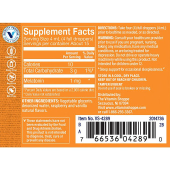 Liquid Melatonin 1 mg Raspberry (2 fl. oz)