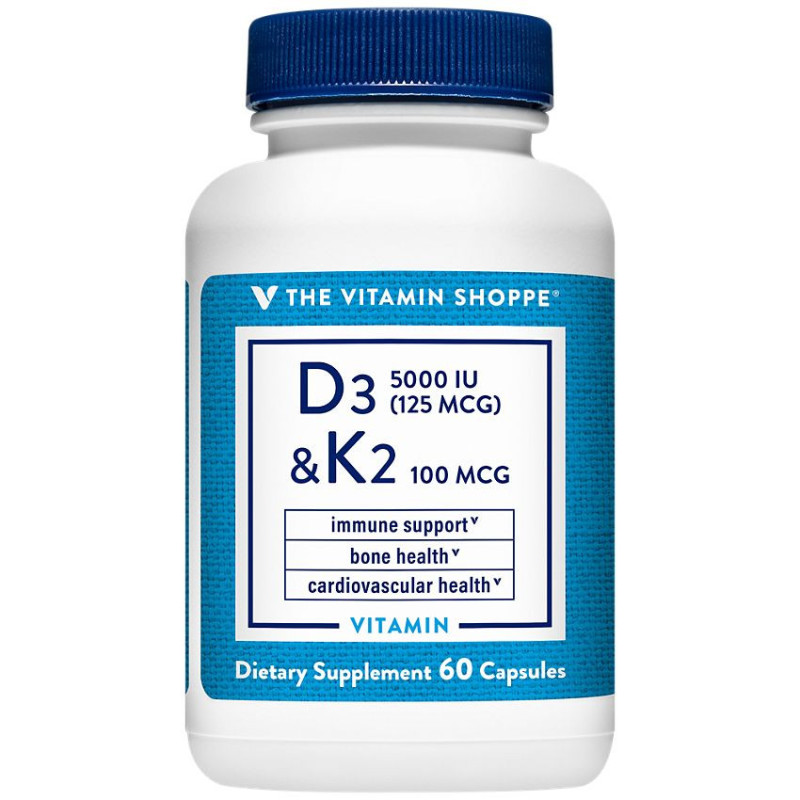 Vitamina D3 5000 UI & K2 100 mcg (60 cap)