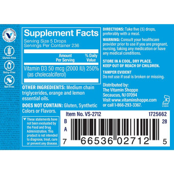 Liquid Vitamina D3 2000 UI (1 fl oz)