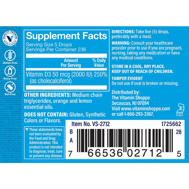 Liquid Vitamina D3 2000 UI (1 fl oz)