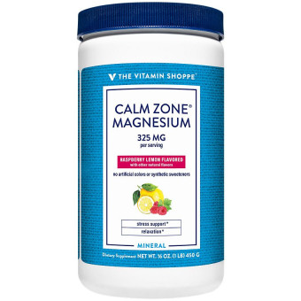 Calm Zone Magnesium Powder 325 mg Raspberry Lemon (100 serv)