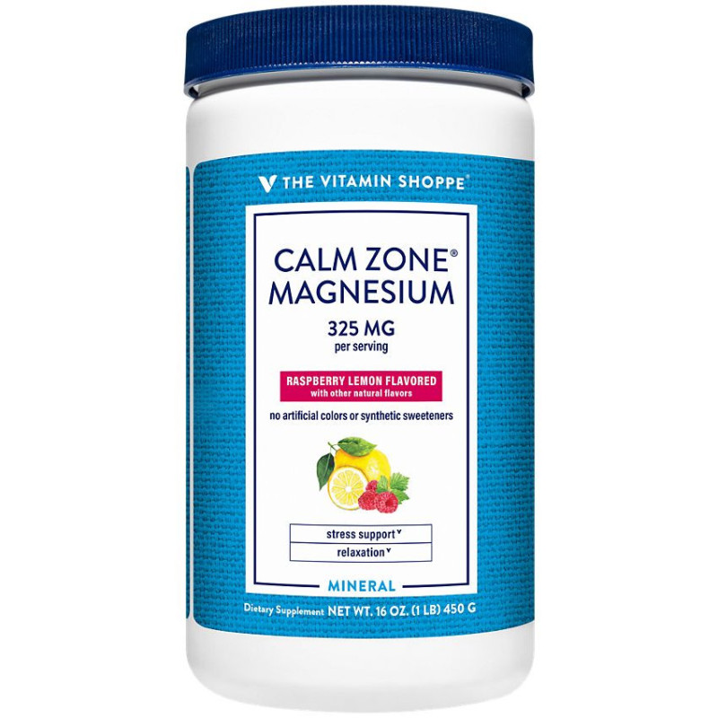 Calm Zone Magnesium Powder 325 mg Raspberry Lemon (100 serv)