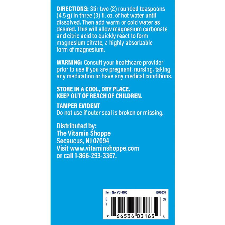 Calm Zone Magnesium Powder 325 mg Raspberry Lemon (100 serv)