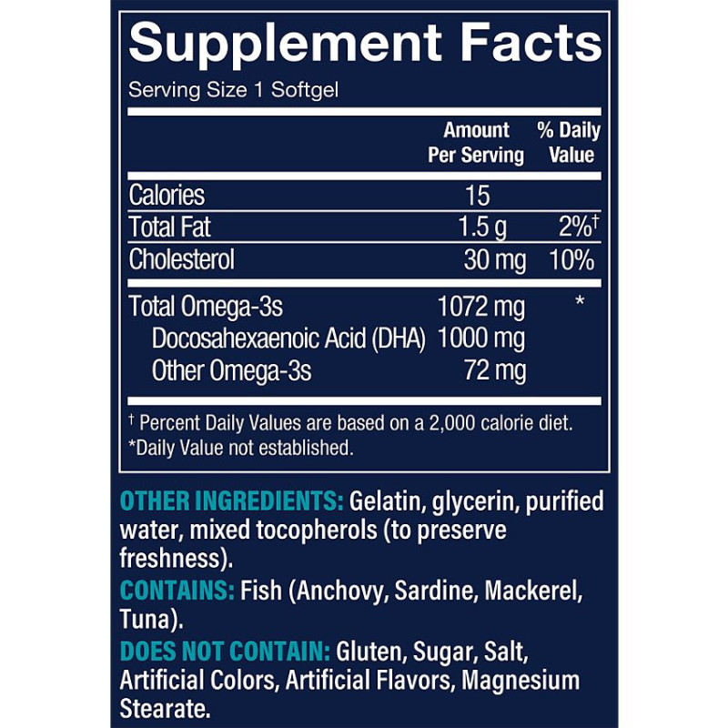 Vthrive DHA Omega 1,000 mg (60 Softgels)