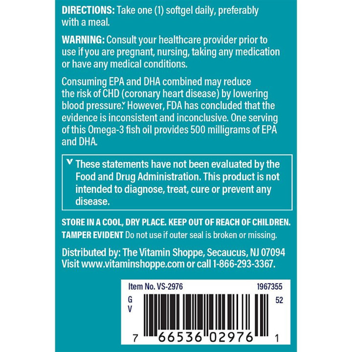 Omega-3 Fish Oil EPA DHA 500 mg (120 soft)