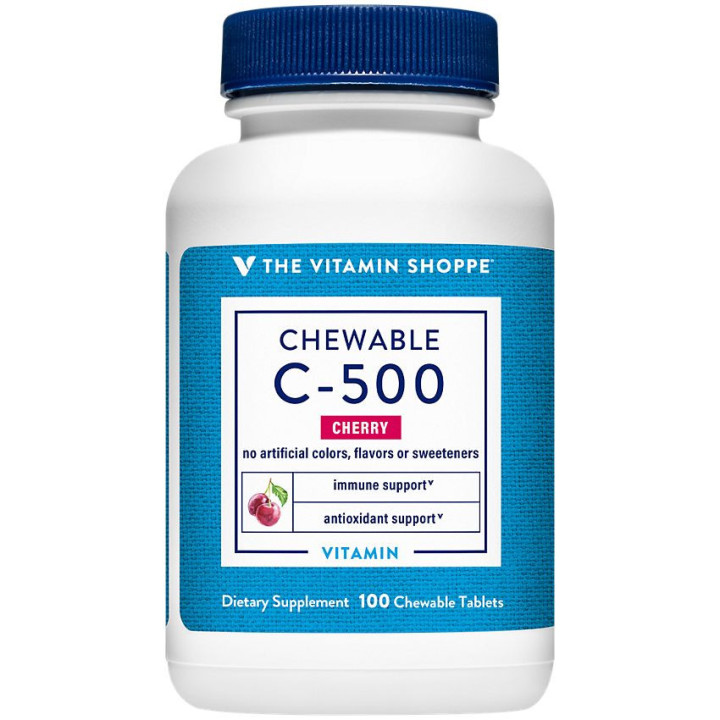 Chewable Vitamin C-500 with Acerola 500 mg Cherry (100 chews)